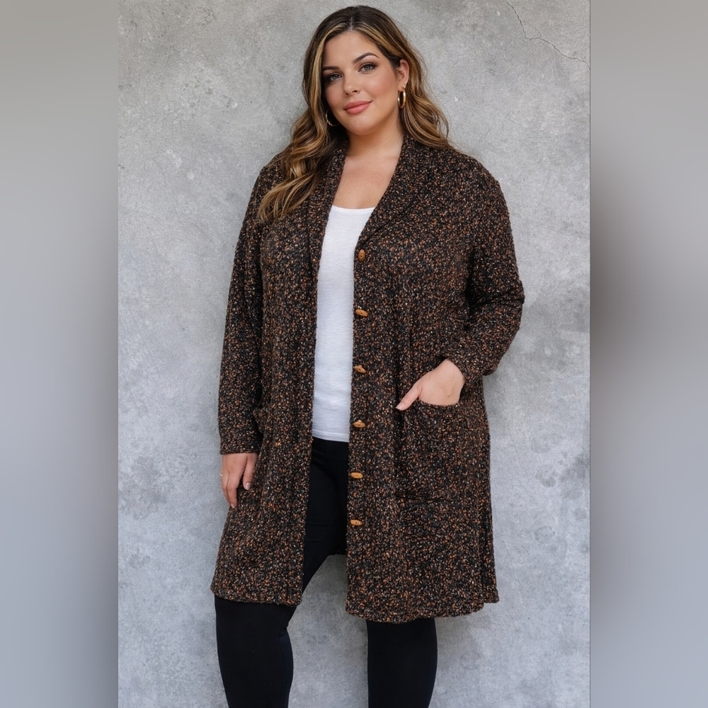 White Stag Plus Size Cardigan 18W 20W Long Knit Button Front Cozy Sweater